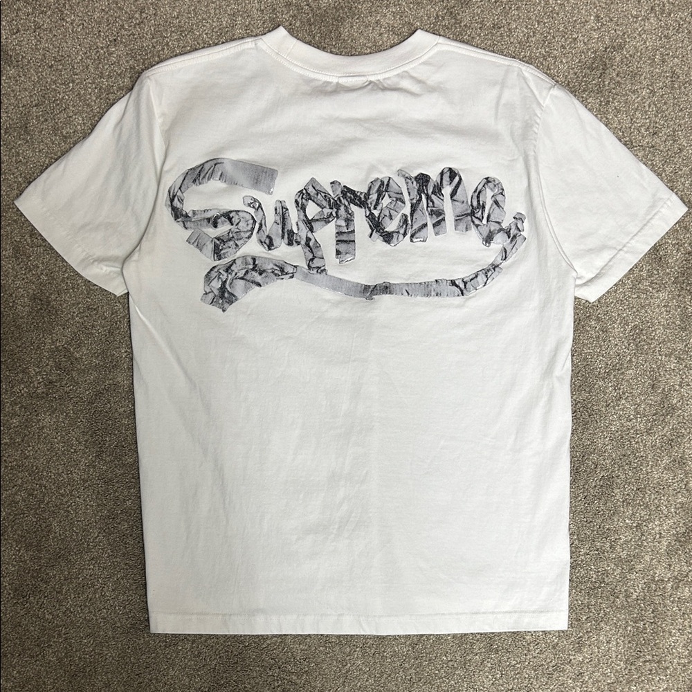 Supreme Back Logo White Tee New